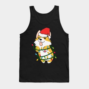 Corgi Santa Christmas Lights Xmas Corgi Gifts For Corgi Lovers Corgmas Tank Top